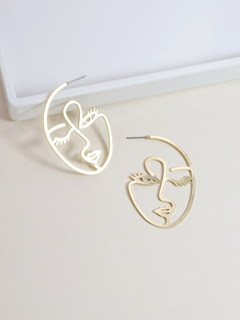 Vienna Verve Metal Abstract Face Earrings