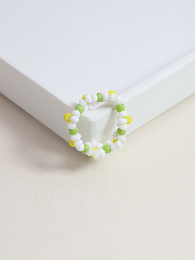 Vienna Verve Acrylic Beads Flower Ring - Exquisite Summer Jewelry