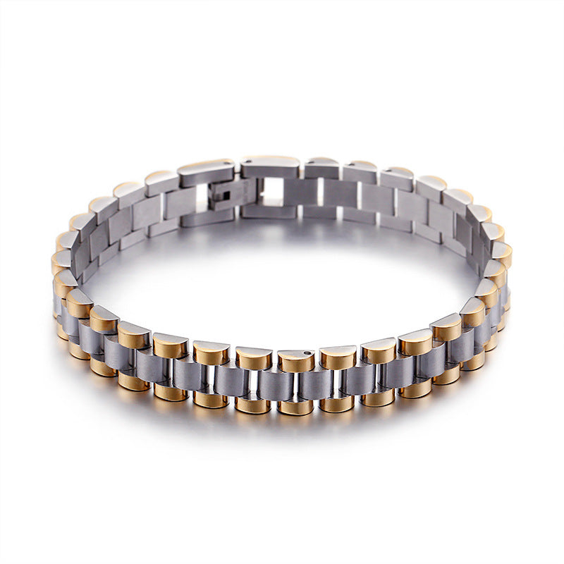 Stylish Customizable Titanium Steel Bracelet for Men - Classic European American Design