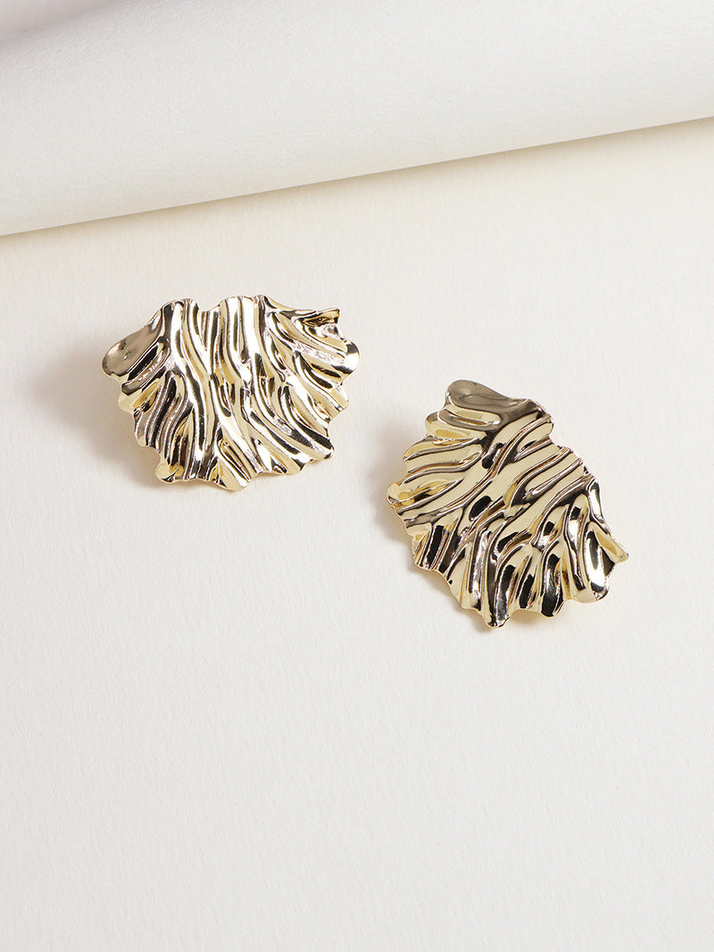 Metallic Opulence Statement Stud Earrings