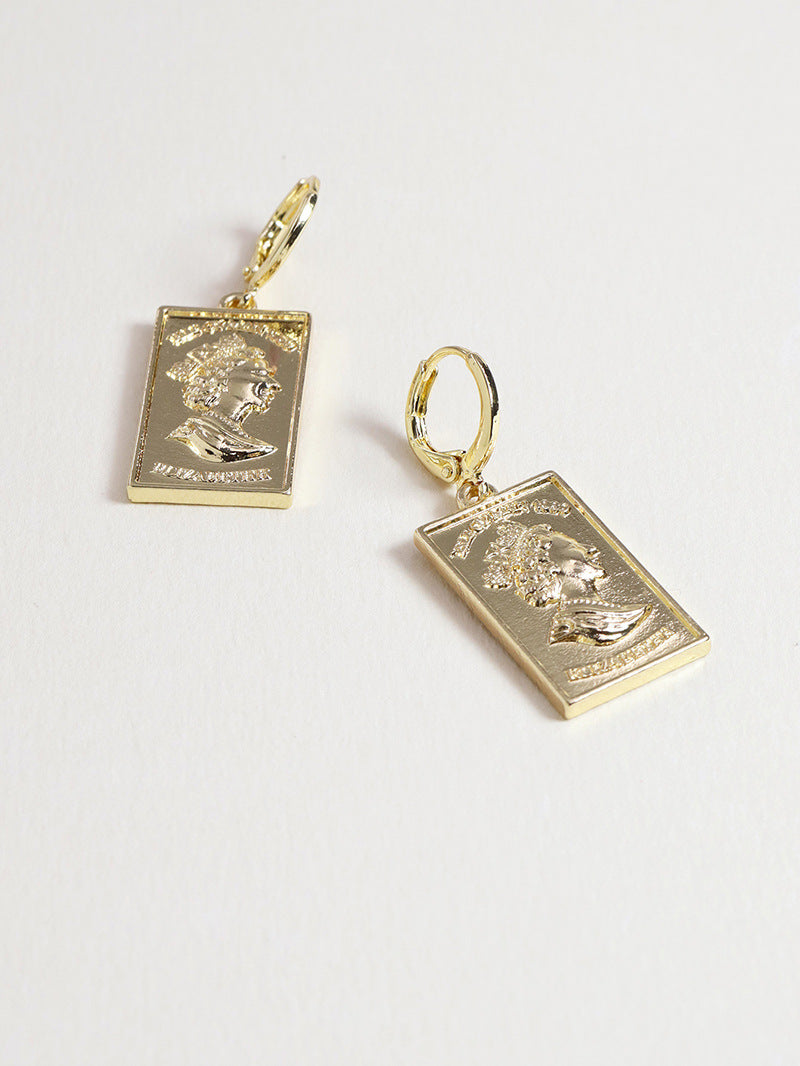 Golden Square Geometric Earrings - Vienna Verve Collection