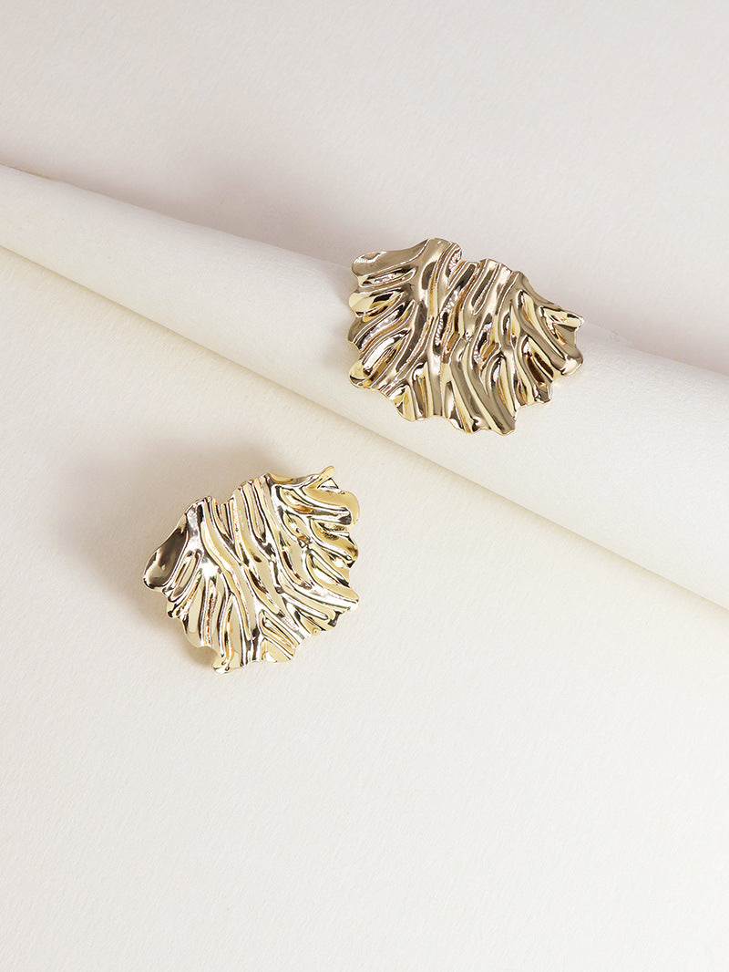 Metallic Opulence Statement Stud Earrings