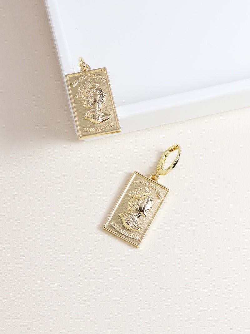 Golden Square Geometric Earrings - Vienna Verve Collection