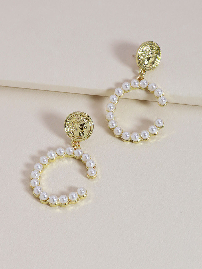 Golden Coin Pearl Earrings - Vienna Verve Collection