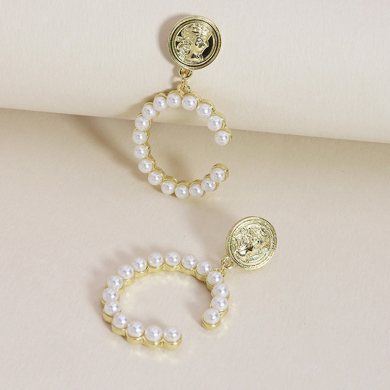 Golden Coin Pearl Earrings - Vienna Verve Collection