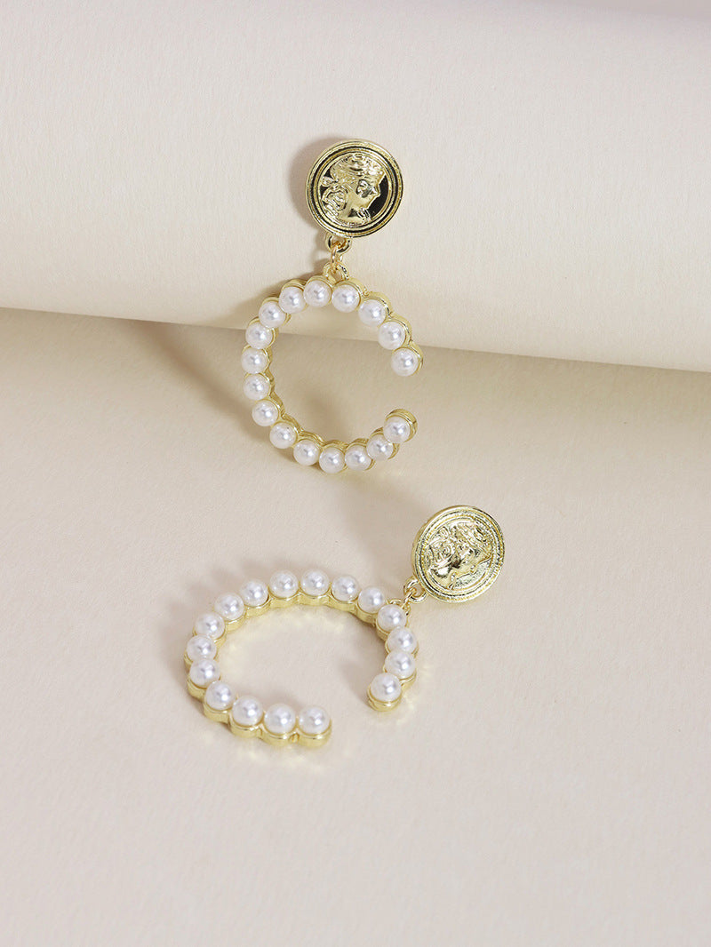 Golden Coin Pearl Earrings - Vienna Verve Collection