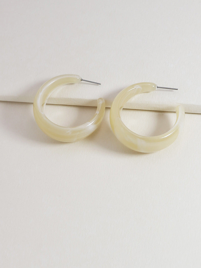 C-shaped Acrylic Minimalist Earrings Set with Japanese and Korean Flair