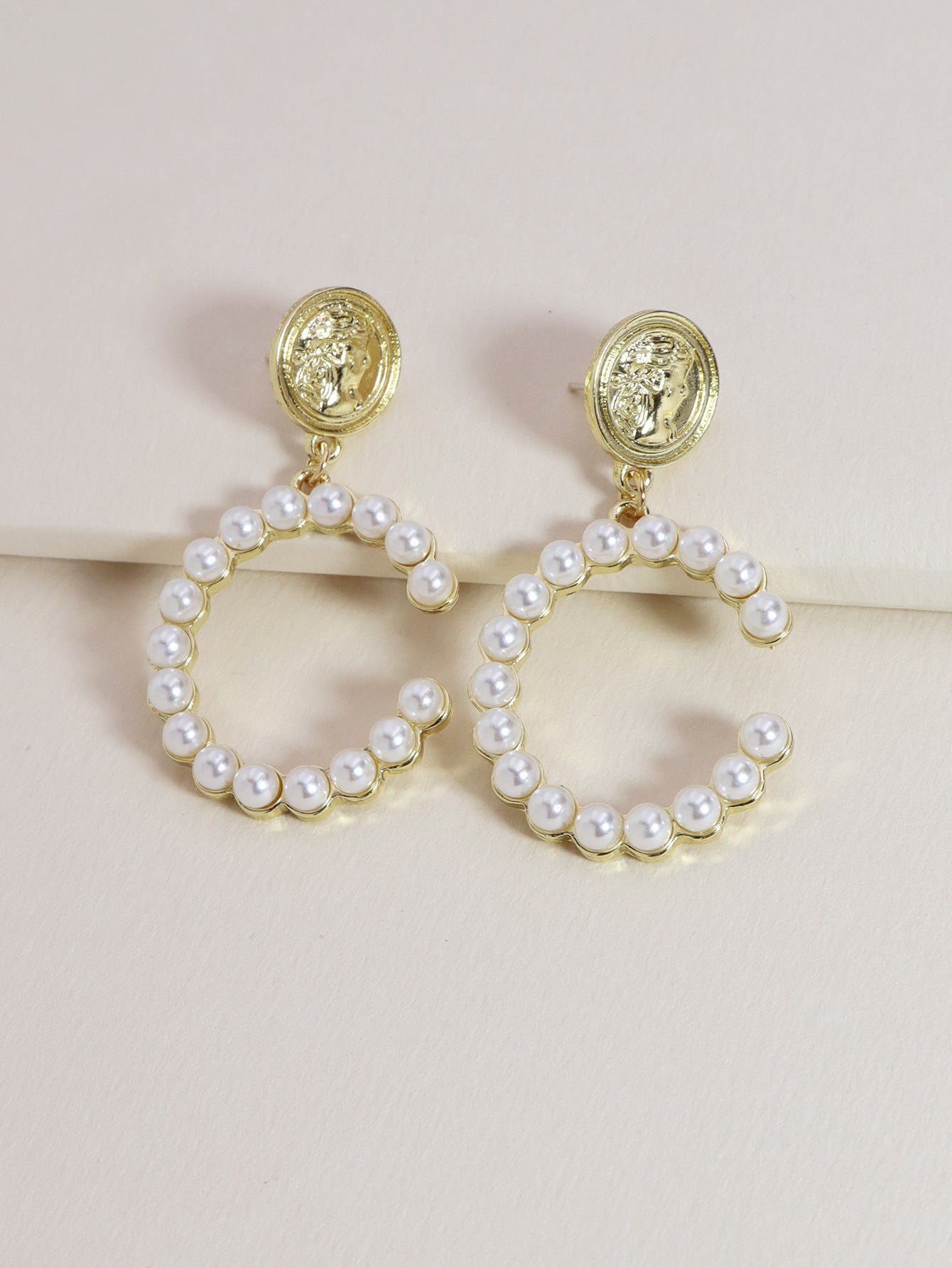 Golden Coin Pearl Earrings - Vienna Verve Collection