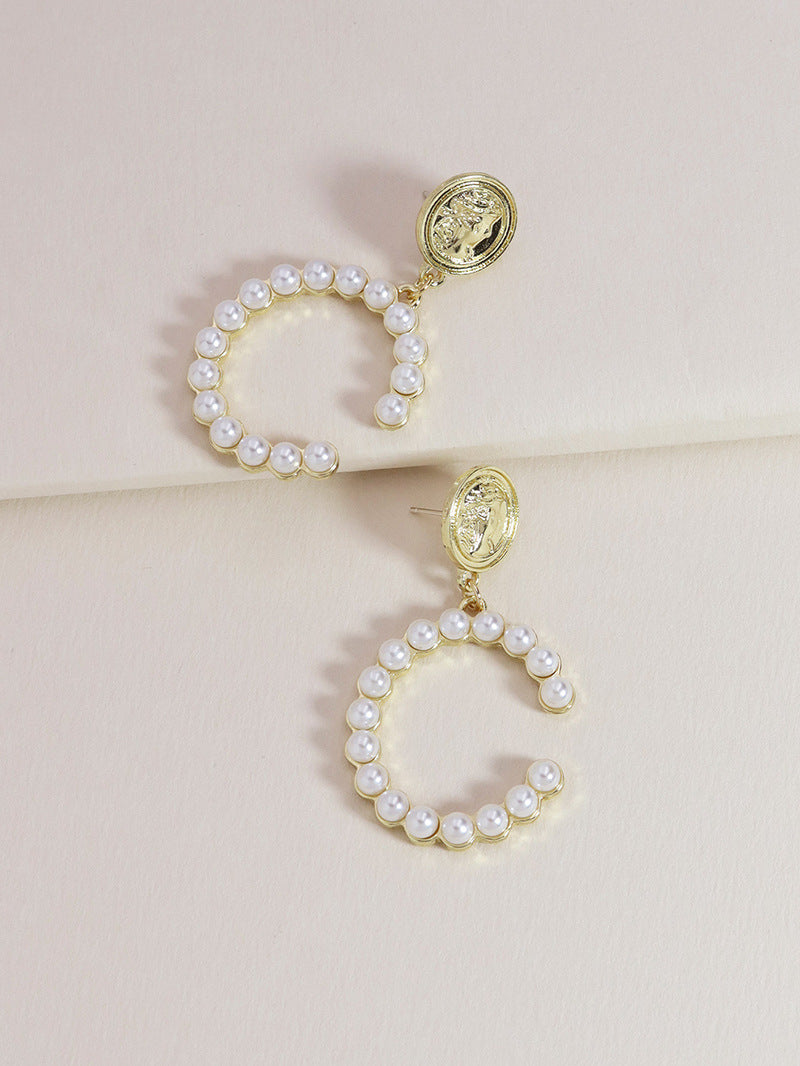 Golden Coin Pearl Earrings - Vienna Verve Collection