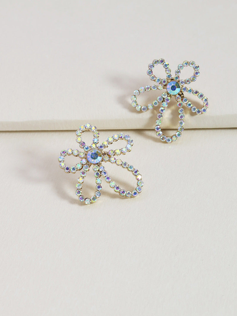 Floral Encrusted Earrings with Pearl Detail - Vienna Verve Collection