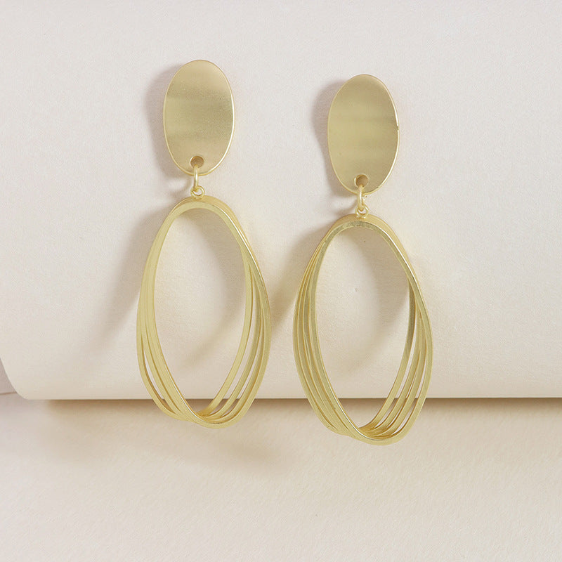 Golden Matte Metal Earrings - Vienna Verve Collection