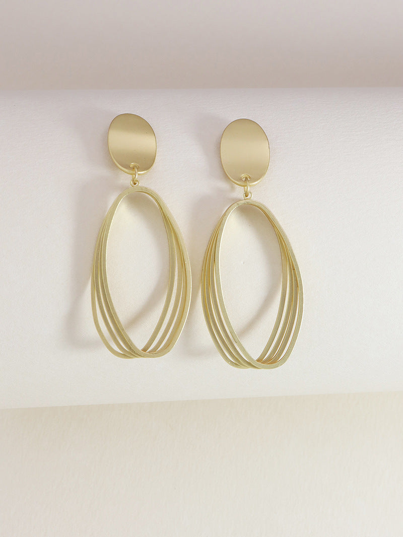 Golden Matte Metal Earrings - Vienna Verve Collection