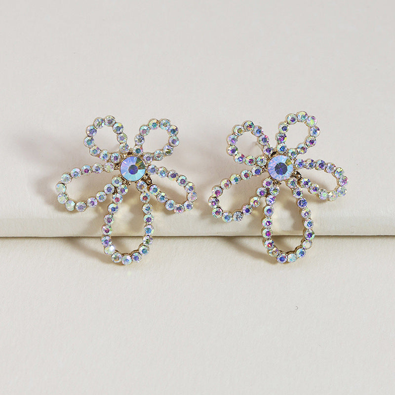 Floral Encrusted Earrings with Pearl Detail - Vienna Verve Collection