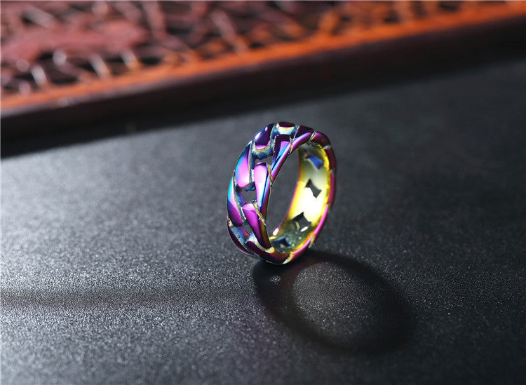 Colorful Titanium Steel Bicycle Chain Ring - Wholesale Fashion Jewelry