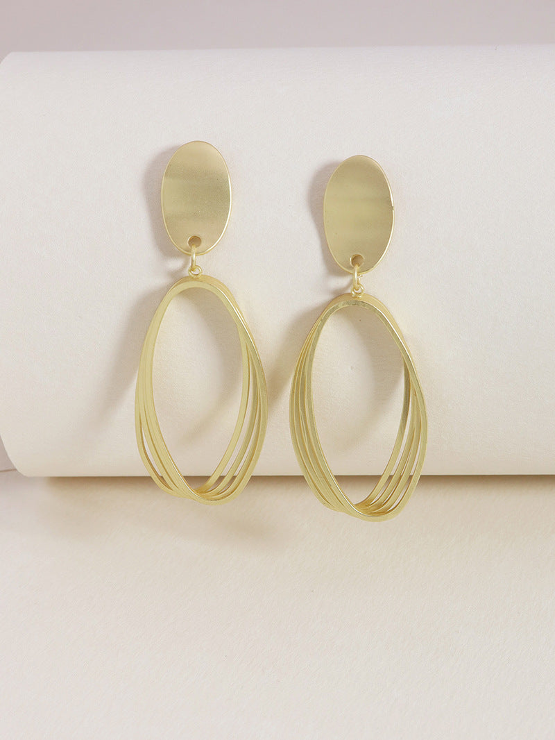 Golden Matte Metal Earrings - Vienna Verve Collection