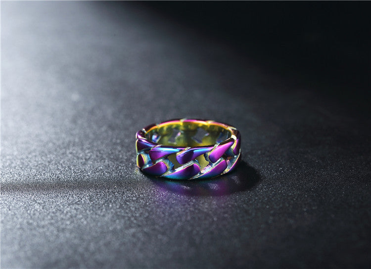 Colorful Titanium Steel Bicycle Chain Ring - Wholesale Fashion Jewelry