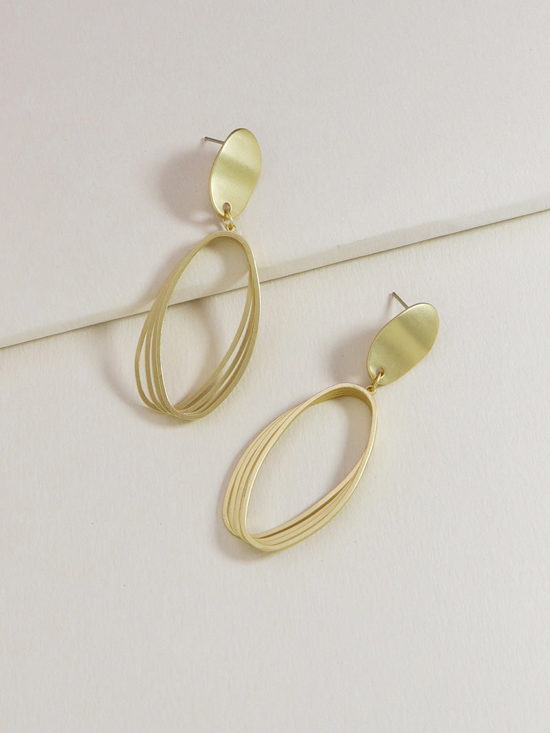 Golden Matte Metal Earrings - Vienna Verve Collection