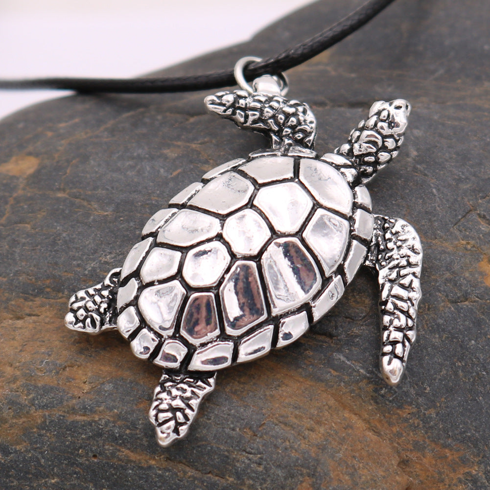 Turtle Pendant Metal Necklace for Stylish Men from Planderful's Norse Legacy Collection