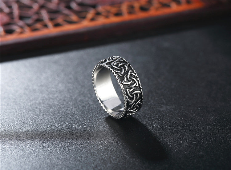 Punk Nordic Viking Titanium Steel Ring for Men