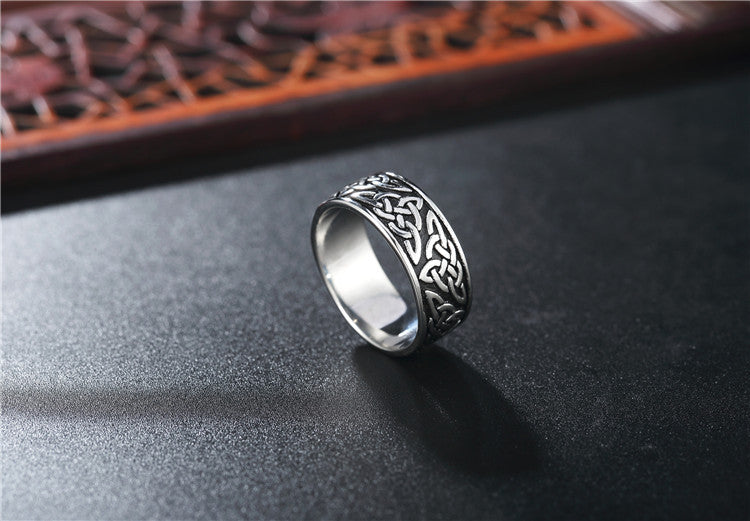 Retro Punk Nordic Viking Titanium Steel Ring for Men