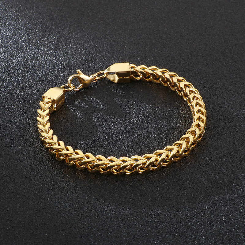 Timeless Titanium Steel Men's Bracelet - Versatile Retro Chain Accessory Inspired by Japan and South Korea Trends