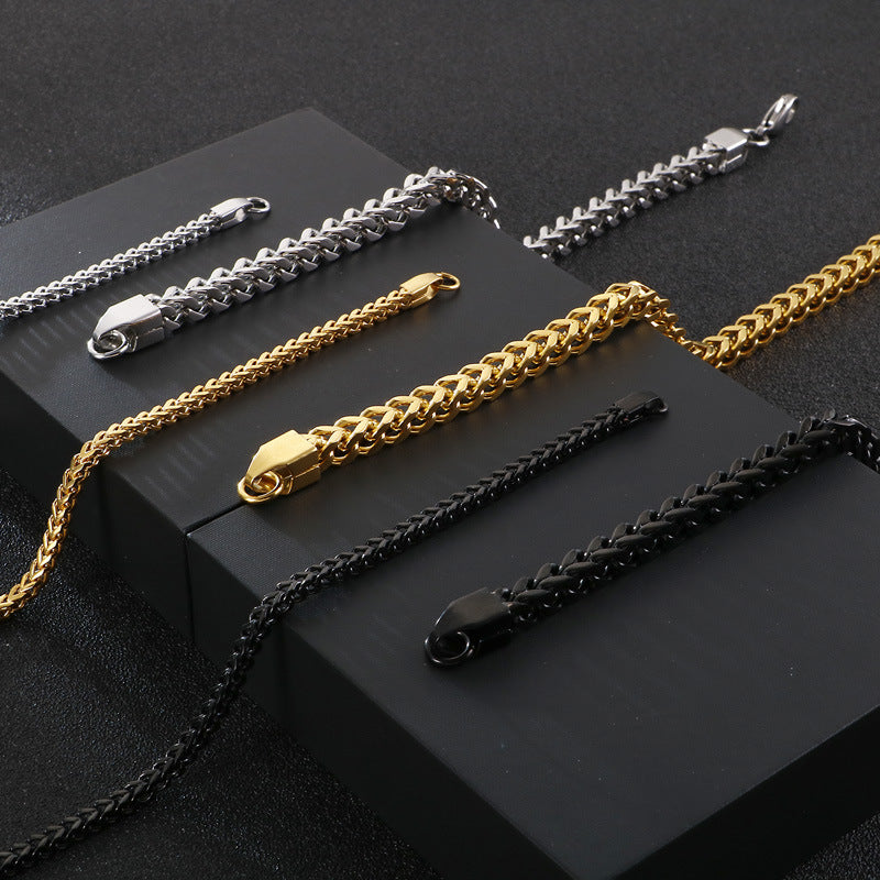 Timeless Titanium Steel Men's Bracelet - Versatile Retro Chain Accessory Inspired by Japan and South Korea Trends