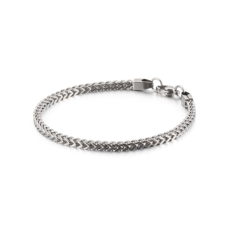 Timeless Titanium Steel Men's Bracelet - Versatile Retro Chain Accessory Inspired by Japan and South Korea Trends