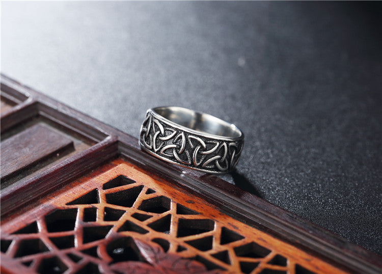 Vintage Nordic Viking Titanium Steel Men's Ring