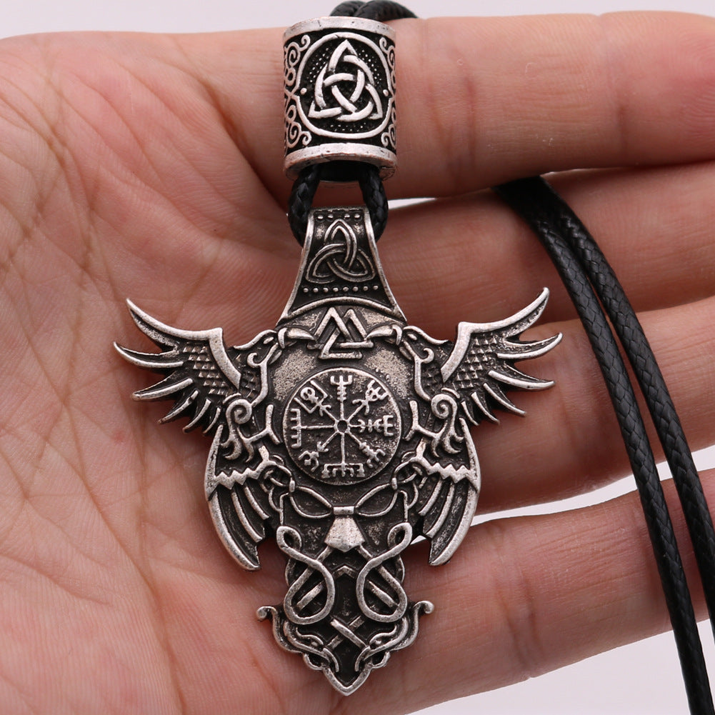 Legendary Norse Legacy Viking Pirate Necklace with Odin Amulet Pendant