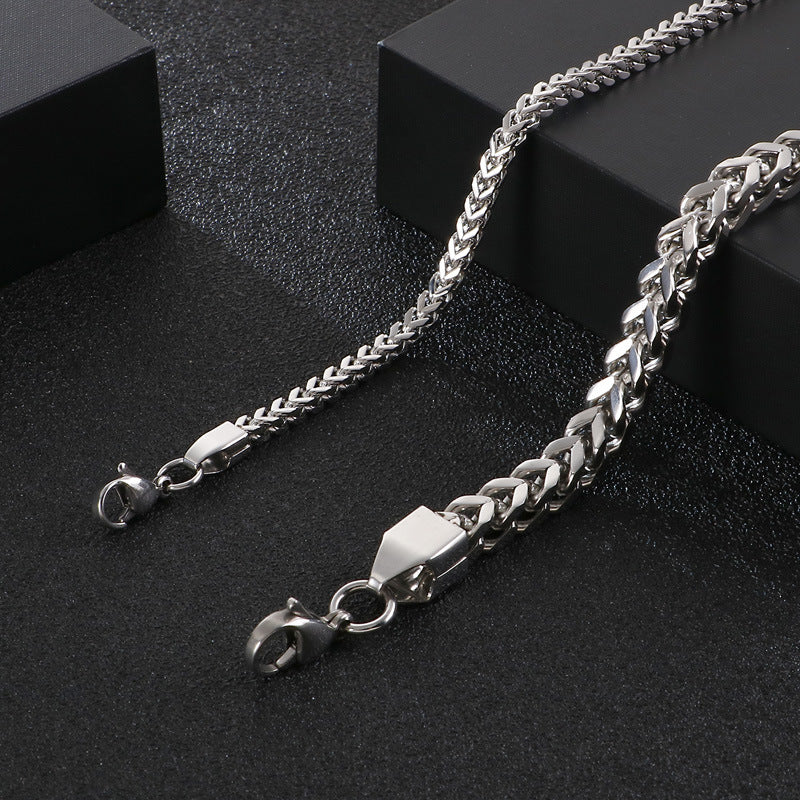 Timeless Titanium Steel Men's Bracelet - Versatile Retro Chain Accessory Inspired by Japan and South Korea Trends