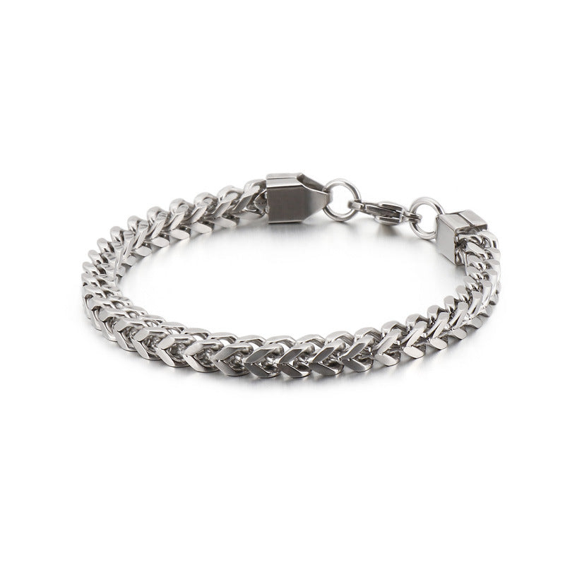 Timeless Titanium Steel Men's Bracelet - Versatile Retro Chain Accessory Inspired by Japan and South Korea Trends