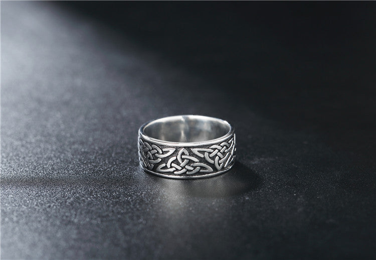 Retro Punk Nordic Viking Titanium Steel Ring for Men