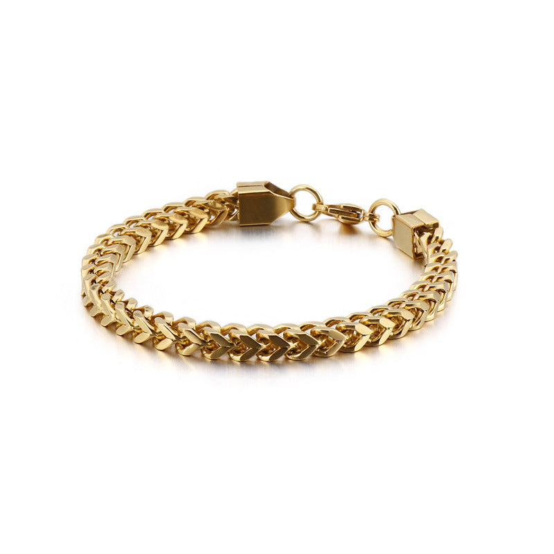 Timeless Titanium Steel Men's Bracelet - Versatile Retro Chain Accessory Inspired by Japan and South Korea Trends