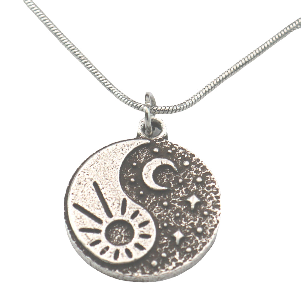 Wholesale Retro Silver Stars and Moon Pendant Necklace with Snake Bone Chain - Unisex Trendy Jewelry