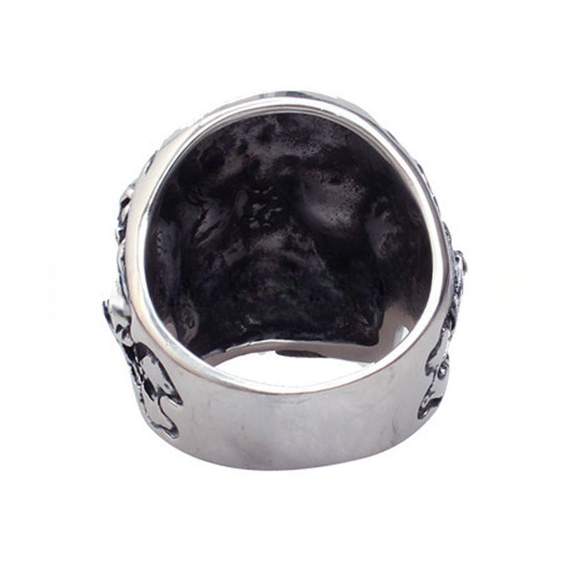 Men's Edgy Skull Ring - Premium Handcrafted Titanium Steel Accessory