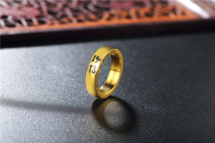 Korean Edition Hip Hop Titanium Steel Ring for Foreign Trade Jewelry Size 6-13