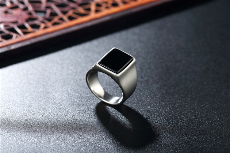 Simple Black Titanium Steel Ring for Men - Wholesale Foreign Trade Jewelry