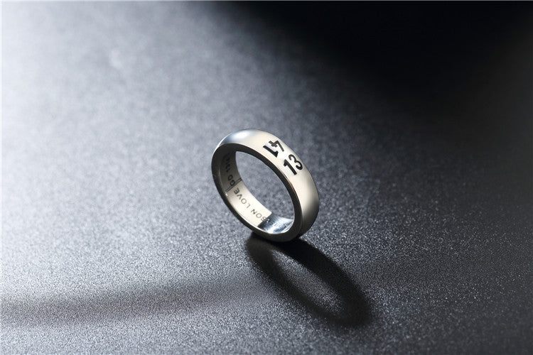 Korean Edition Hip Hop Titanium Steel Ring for Foreign Trade Jewelry Size 6-13