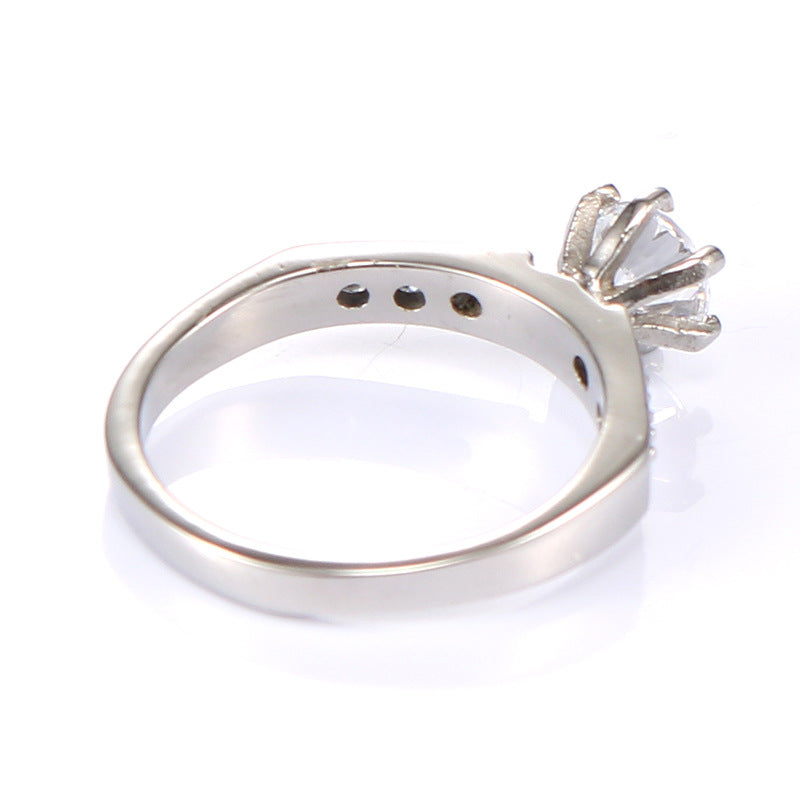 Chic Zircon-Studded Titanium Steel Ring for Women - Minimalist Fashion Jewelry in Sizes 6-9