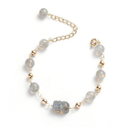 Fortune's Favor Sterling Silver Bracelet with Crystal Moonlight Stone