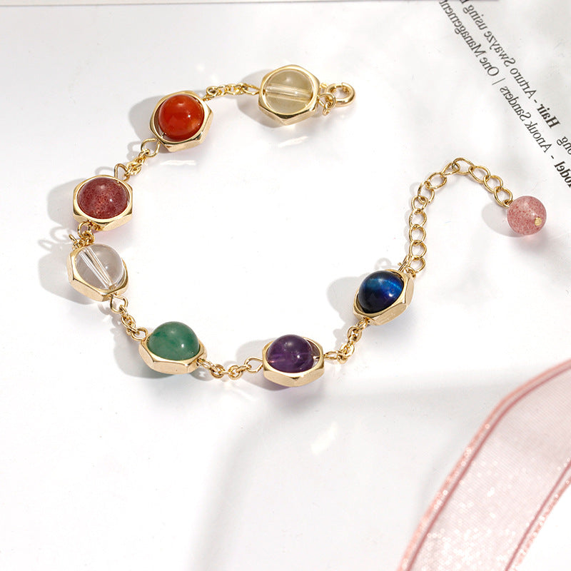 Korean Version Sweet Sen Series Crystal Bracelet with Colorful Beads