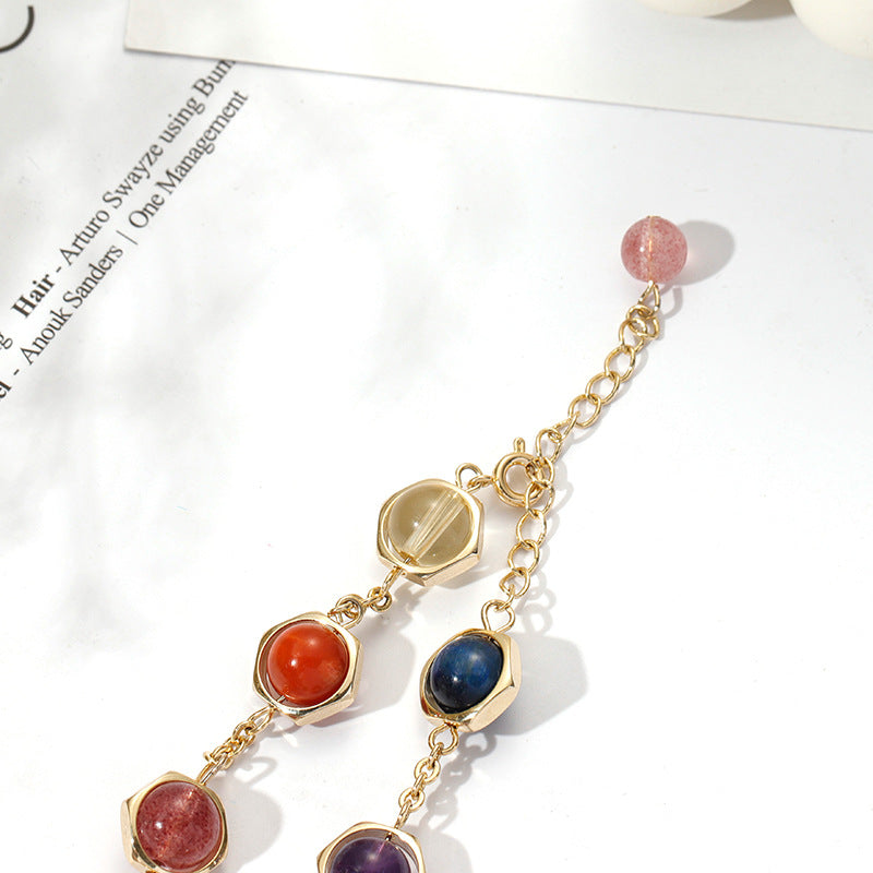 Korean Version Sweet Sen Series Crystal Bracelet with Colorful Beads