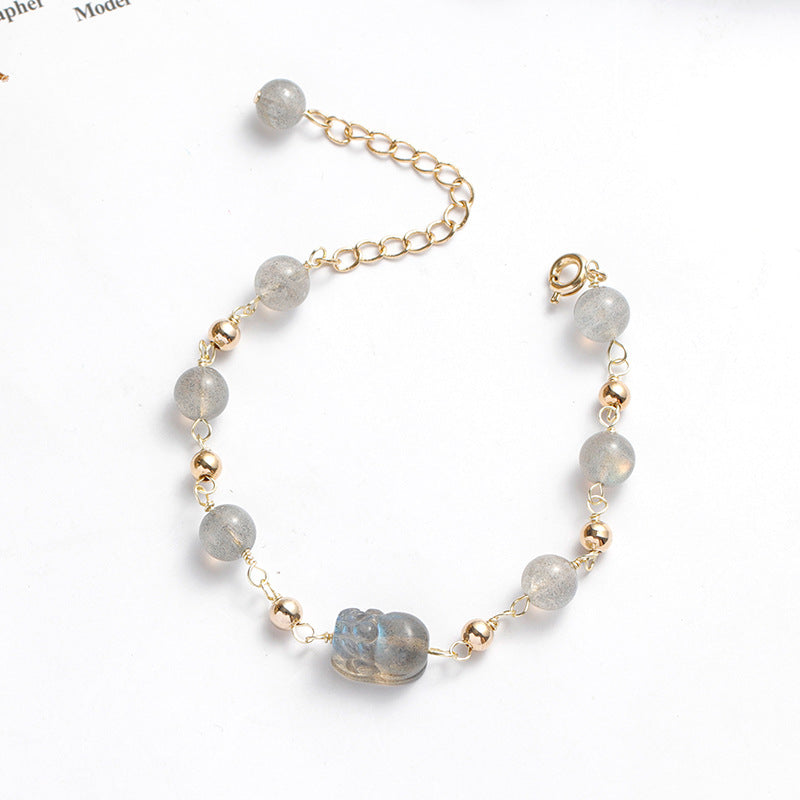 Fortune's Favor Sterling Silver Bracelet with Crystal Moonlight Stone