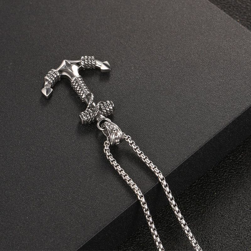 Vintage-Inspired Titanium Steel Anchor Necklace for Men