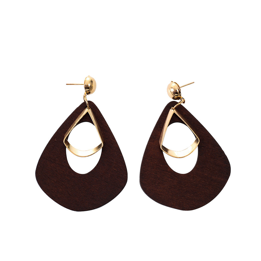 African Inspired Wood Statement Earrings