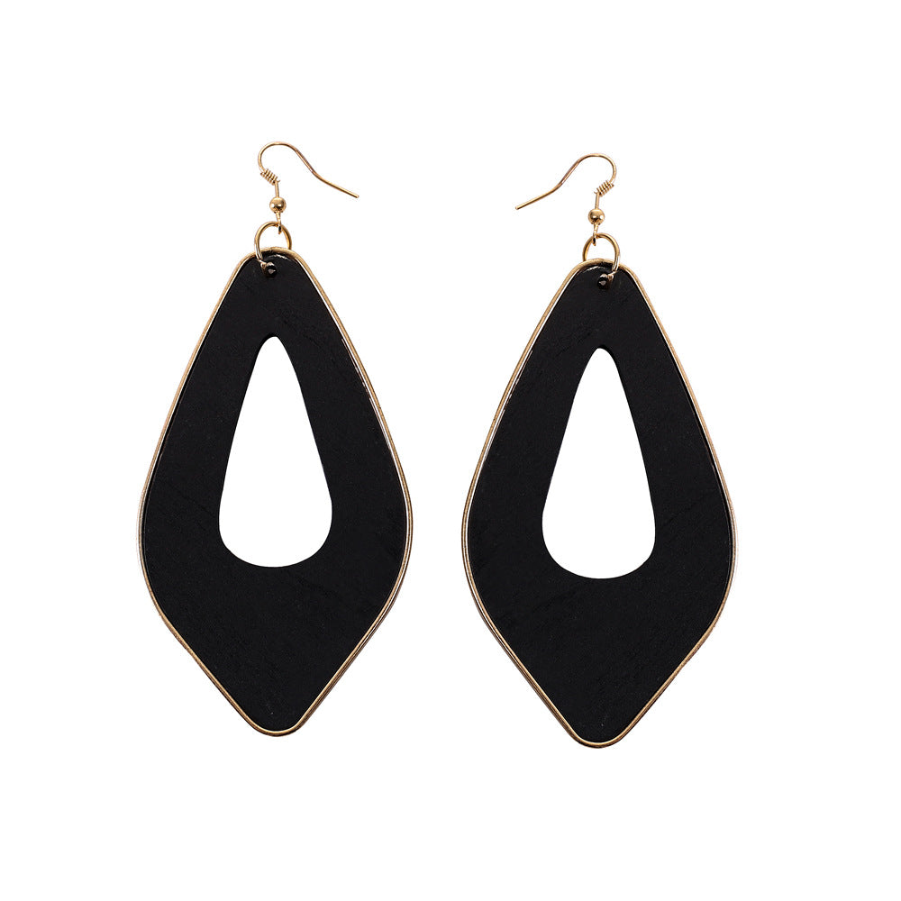 African Inspired Wood Statement Earrings