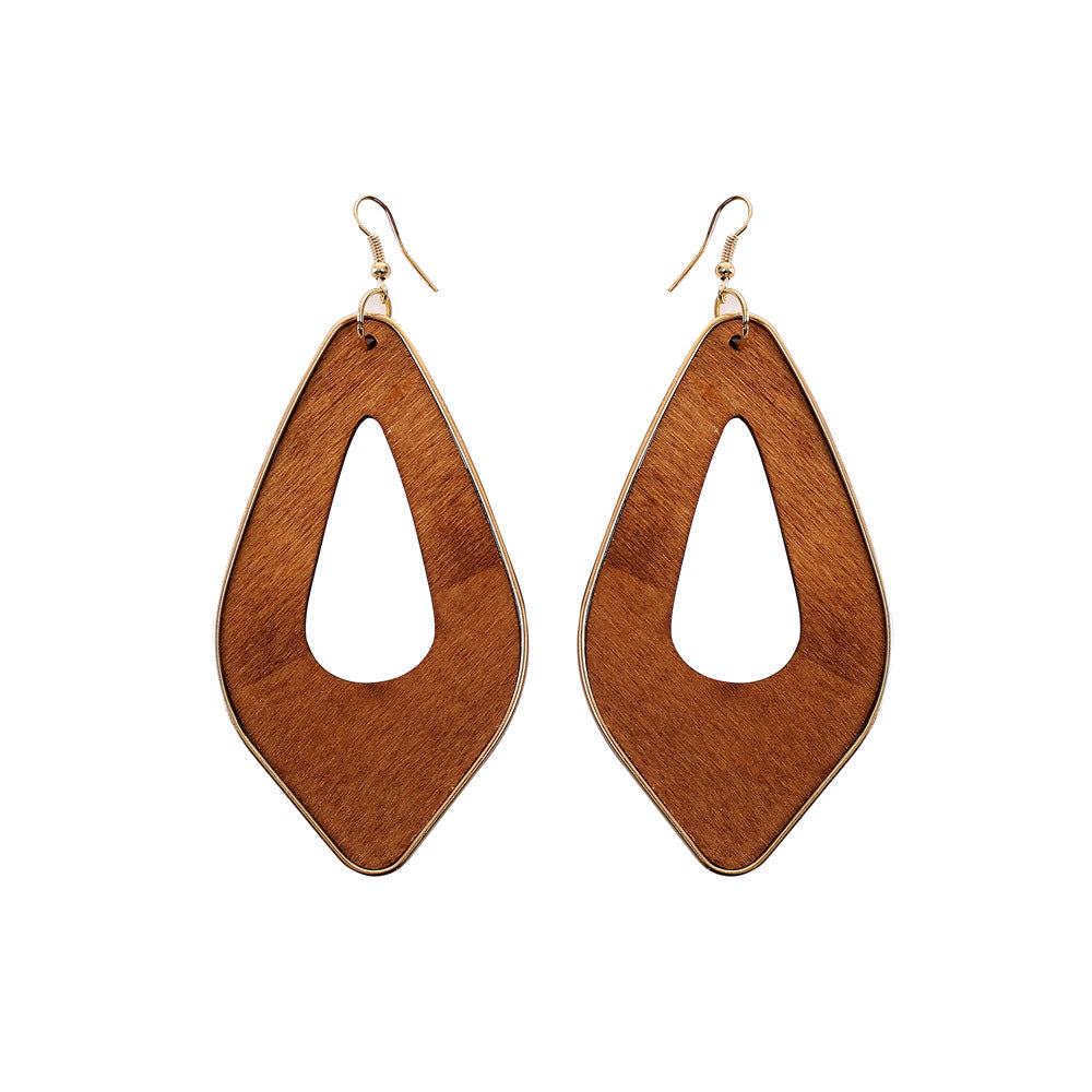 African Inspired Wood Statement Earrings