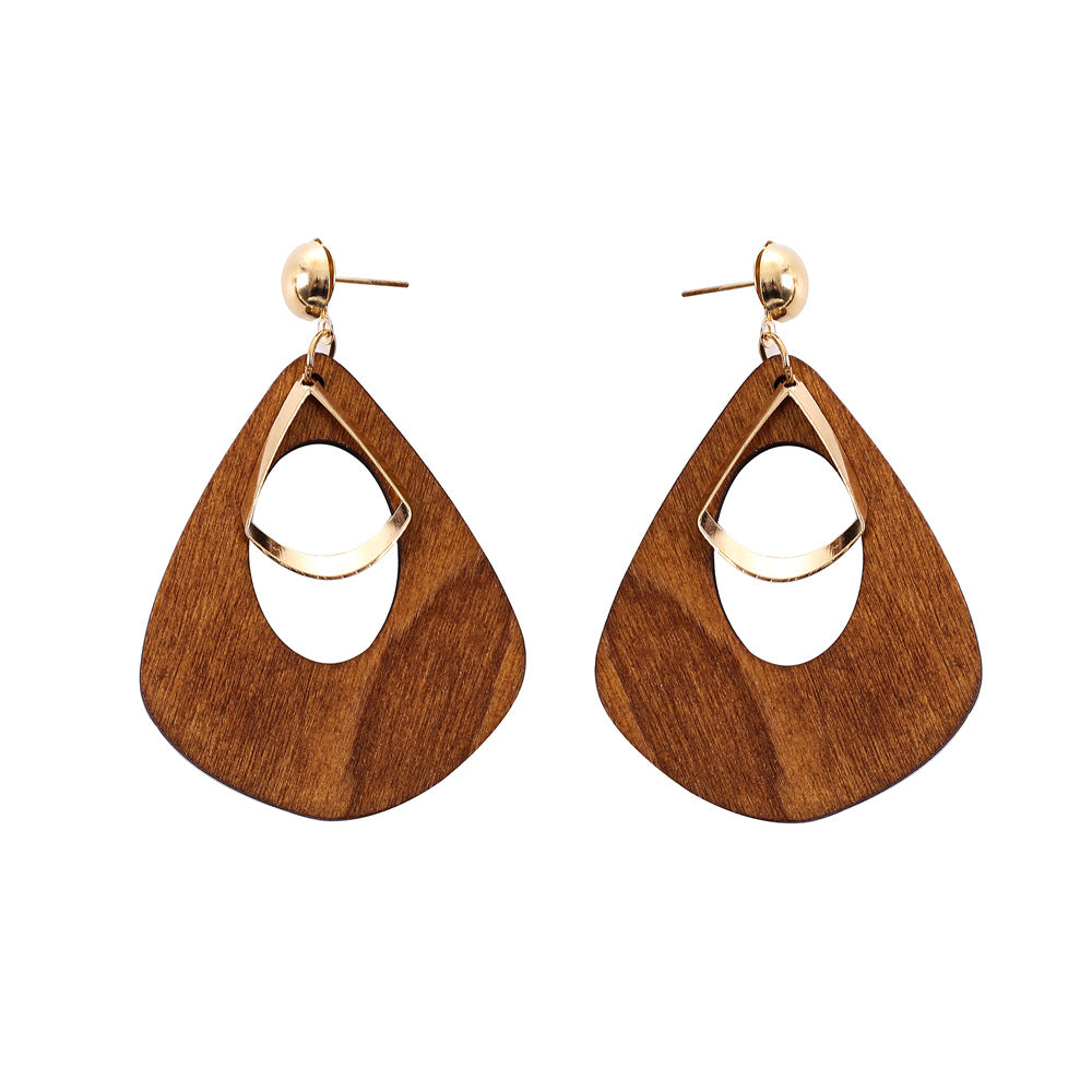 African Inspired Wood Statement Earrings