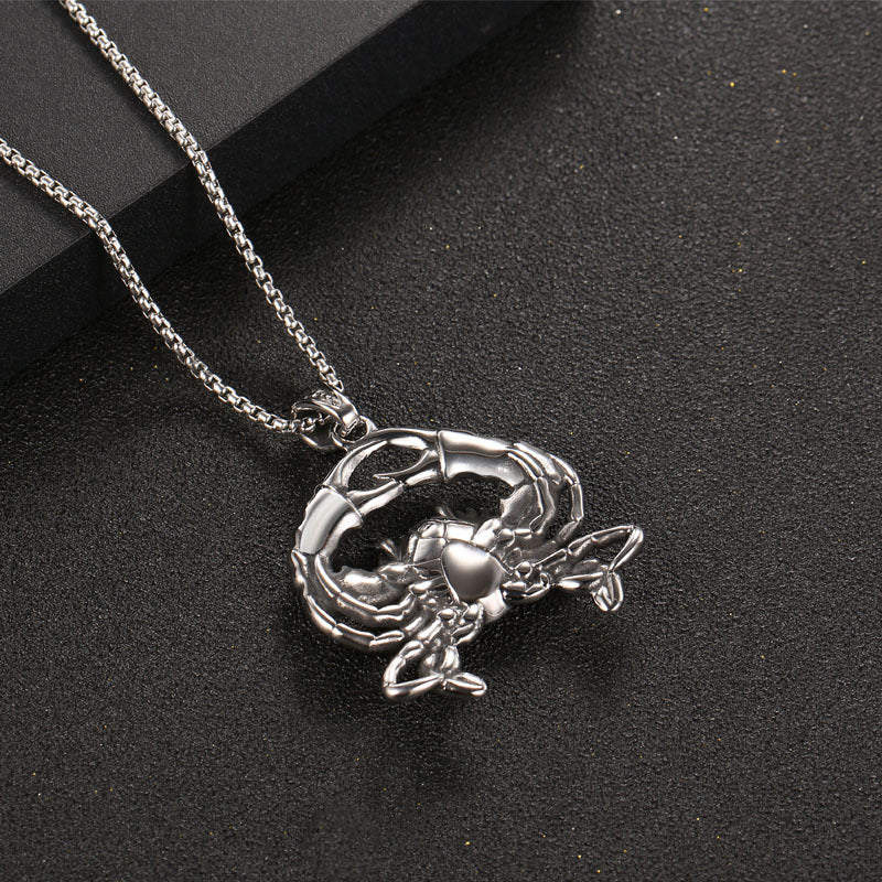 Titanium Steel Punk Style Men's Crab Pendant Necklace - Trendy and Unique Accessory