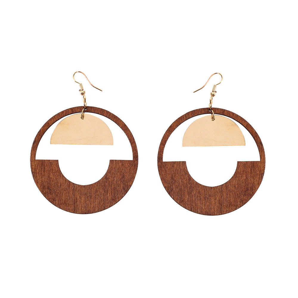 African Inspired Wood Statement Earrings